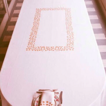 Siwa Creations - Hand embroidered linen tablecloth