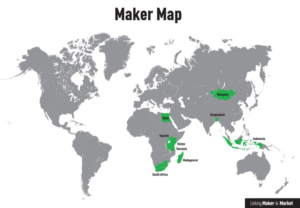 Linking Maker & Market - Country Programmes map
