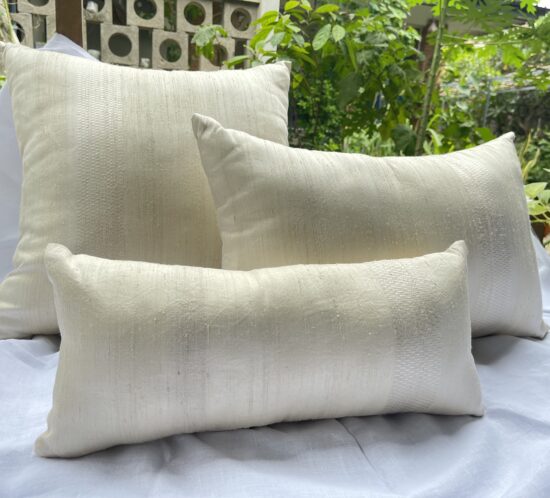Lotus Silk House - golden silk cushions