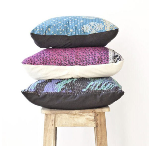 Basha Boutique - Kantha cushion, vintage cotton