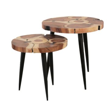 Sentana Art Wood - Round Ribbon End Table Set