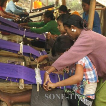 Sone-Tu - teaching Chin women backstrap loom weaving